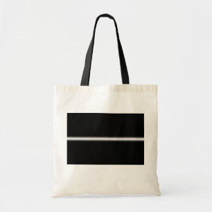 Tote Bag Bande blanche fanée sur noir