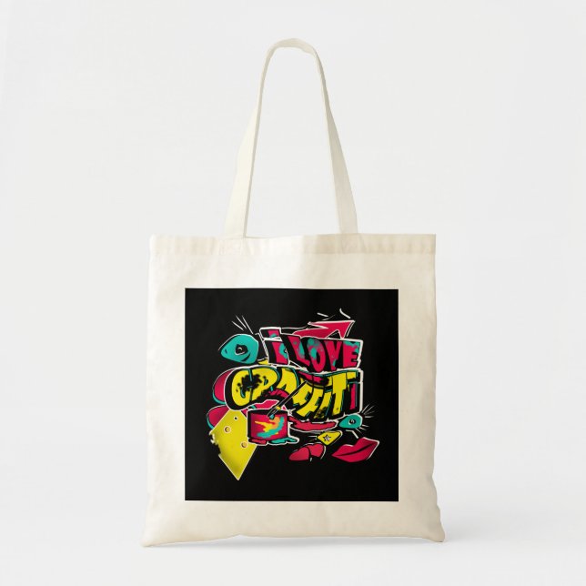 Tote Bag bande dessinée Abstraite graffiti gronge les lèvre (Devant)