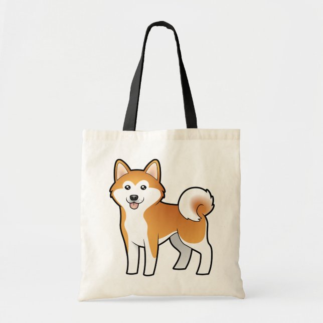 Tote Bag Bande dessinée Akita Inu/Shiba Inu (Devant)