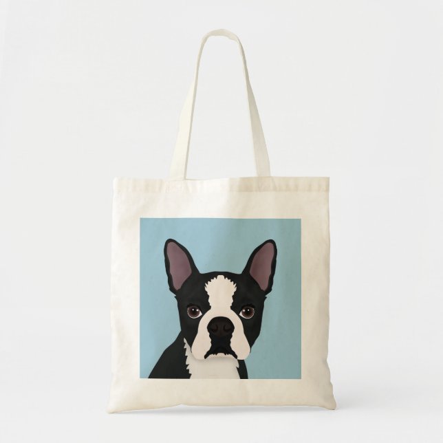 Tote Bag bande dessinée de terrier de Boston (Devant)