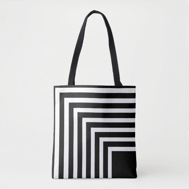 Tote Bag Bande noire et blanche (Devant)
