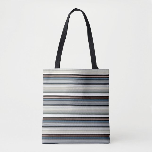 Tote Bag Bandes blanches gris mignonnes (Devant)