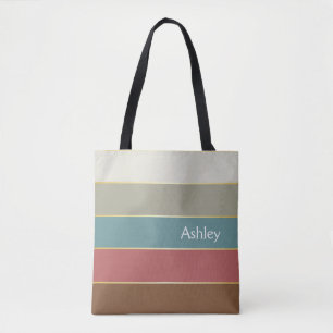 Tote Bag Bandes de blocs de couleurs d'été personnalisées