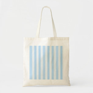 Tote Bag Bandes de bonbons bleu pâle et blanc