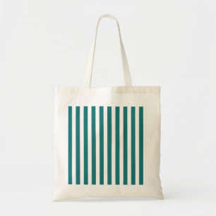Tote Bag Bandes de bonbons turquoises et blanches