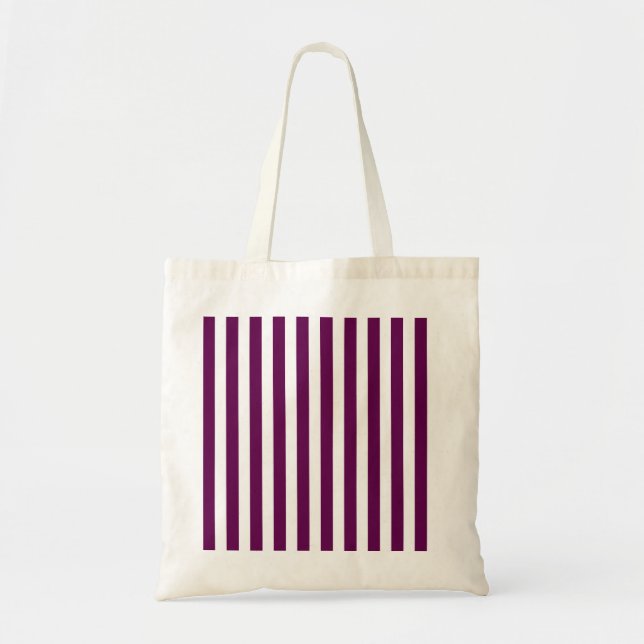 Tote Bag Bandes de prunes et de bonbons blancs (Devant)