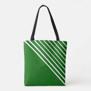 Tote Bag Bandes diagonales vertes modernes et élégantes