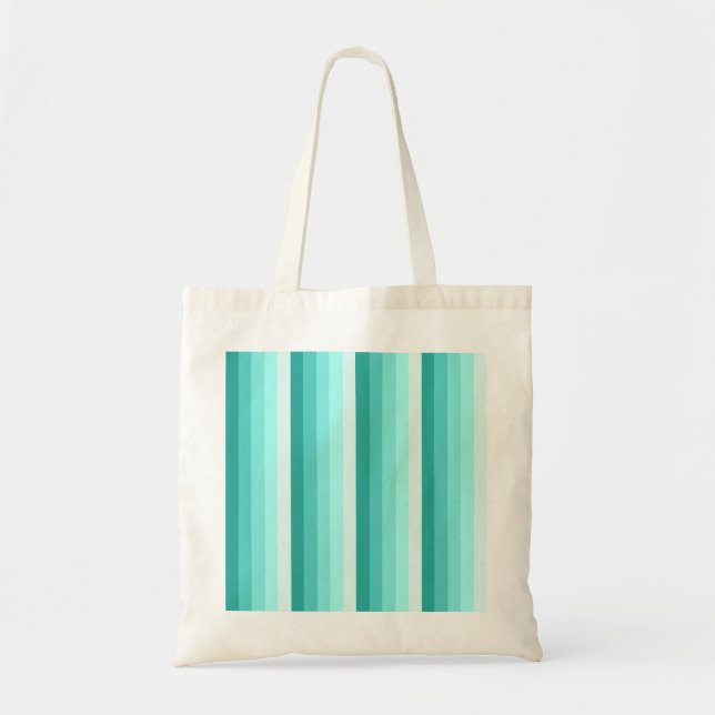 Tote Bag Bandes d'ombre turquoise (Devant)