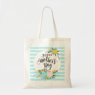 Tote Bag Bandes Et Fleurs