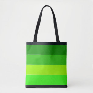 Tote Bag Bandes horizontales noires vertes
