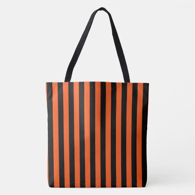 Tote Bag Bandes noires et orange (Devant)