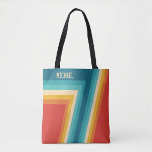 Tote Bag Bandes rétro colorées personnalisées - les années