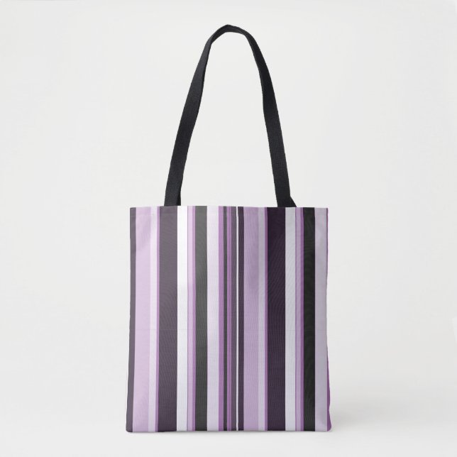Tote Bag Bandes Verticales Contemporaines Lilac Efficaces (Devant)