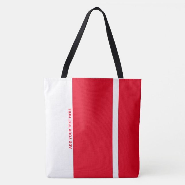 Tote Bag Bandes verticales modernes en rouge poli (Devant)