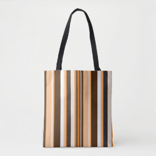 Tote Bag Bandes verticales orange contemporaines efficaces