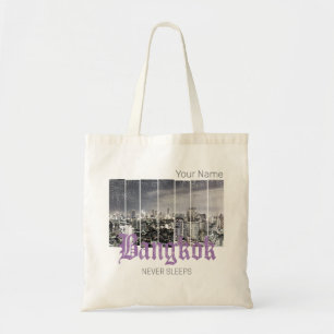 Tote Bag Bangkok Skyline Vintage BKK Retro Thaïlande Design
