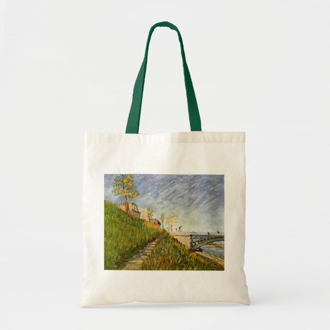 Tote Bag Banques de Seine, Pont de Clichy par Vincent van G (Devant)