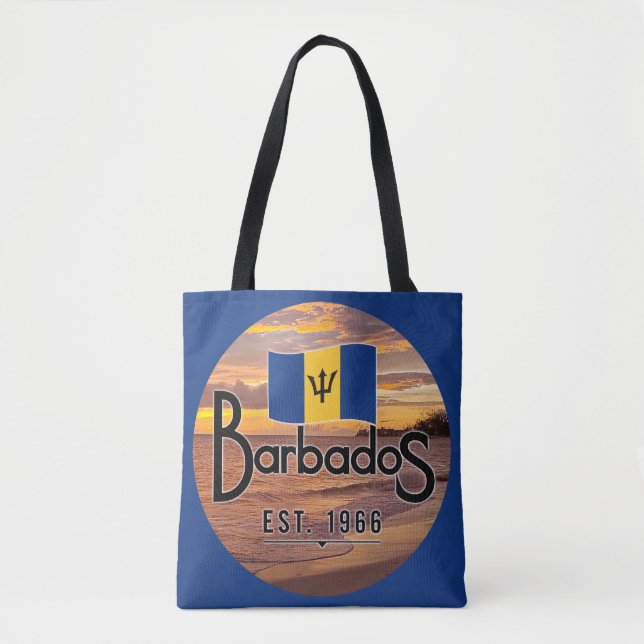 Tote Bag "Barbados Est. Coucher de soleil de 1966 avec drap (Devant)