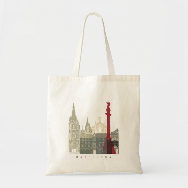 Tote Bag Barcelona skyline poster (Devant)
