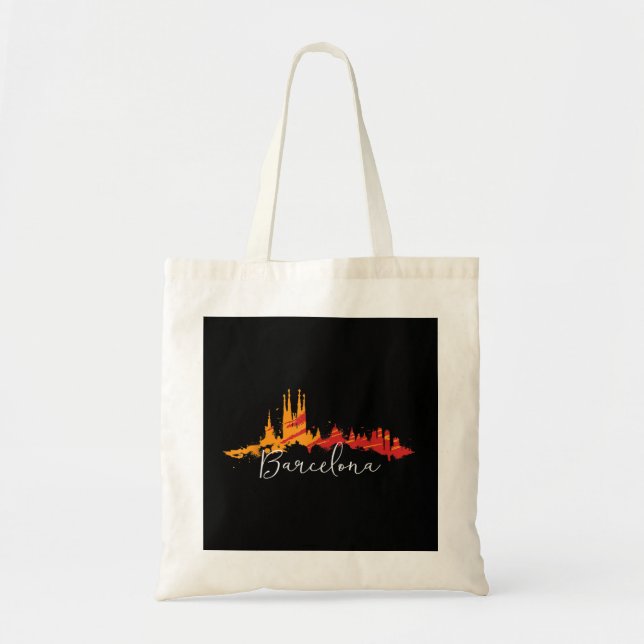Tote Bag Barcelona Souvenir Espagnol Vacances T Chemise Cad (Devant)
