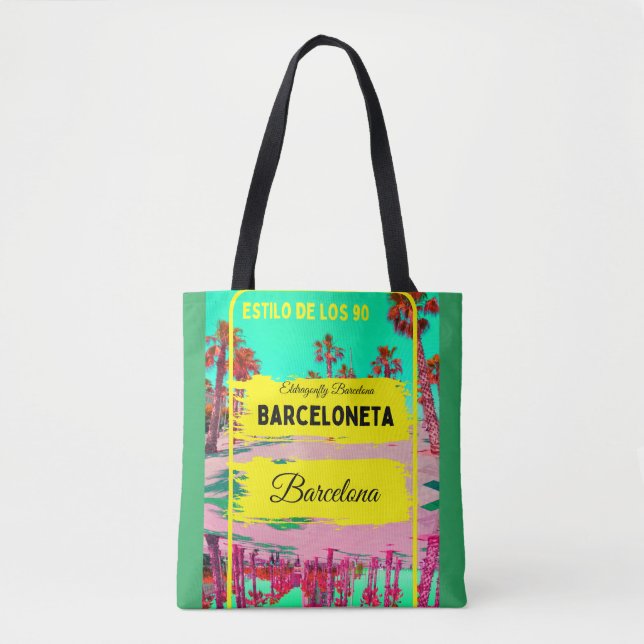Tote Bag Barceloneta, Barcelone style sac-design 4 (Devant)