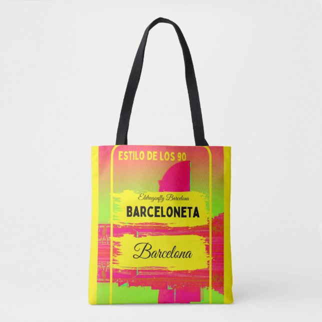 Tote Bag Barceloneta, Barcelone style sac-design 5 (Devant)