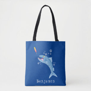 Tote Bag Barracuda poisson affamé de la pêche dessin animé