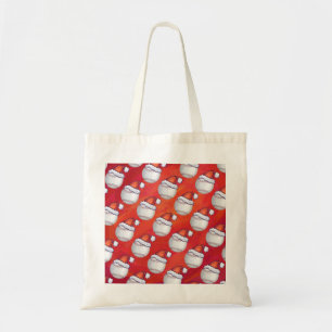 Tote Bag Baseball avec Santa Hat sur Rouge