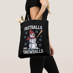 Tote Bag Baseball et Boules de Neige Bonhomme de Neige de N