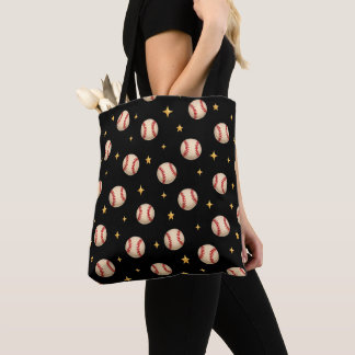 Tote Bag Baseball Noir