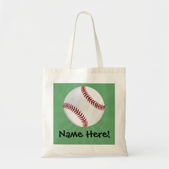 Tote Bag Baseball personnalisé sur Garçons verts (Devant)