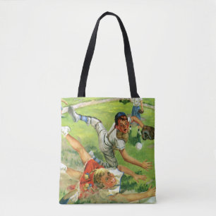 Tote Bag Baseball Sport Vintage, Équipes d'Enfants Jouant