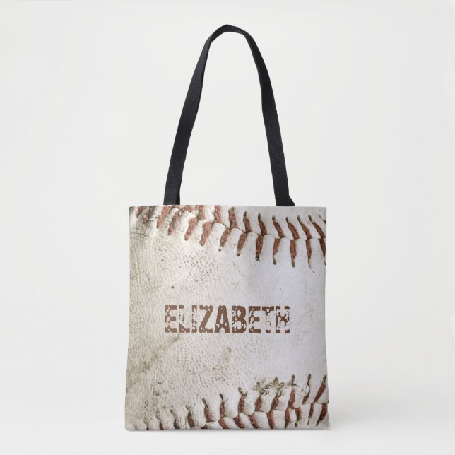 Tote Bag Baseball Vintage personnalisé (Devant)