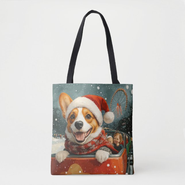 Tote Bag Basenji Dog Roller Dessous de verre Noël (Devant)