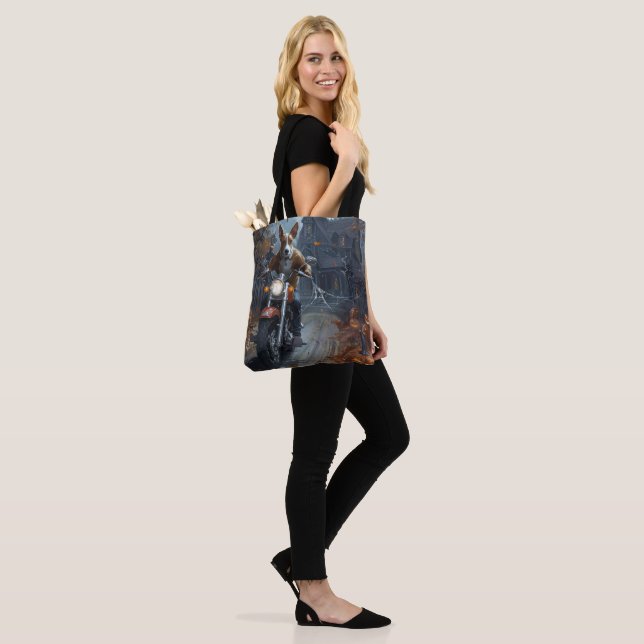 Tote Bag Basenji équitation moto Halloween effrayant (Sur le modèle)