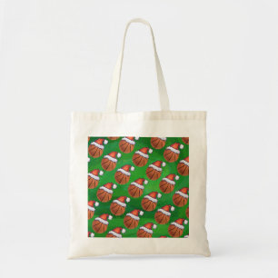 Tote Bag Basket-ball de Santa Hat sur Green