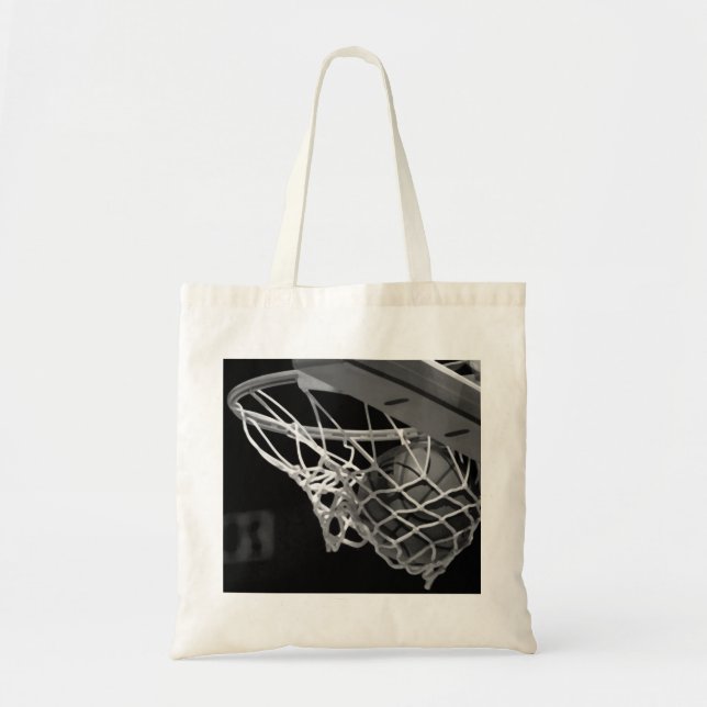 Tote Bag Basket-ball noir et blanc (Devant)