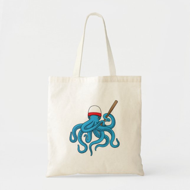 Tote Bag Basse-balle de pieuvre Baseball (Devant)