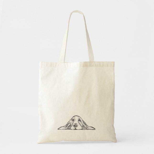 Tote Bag basset blanc (Devant)