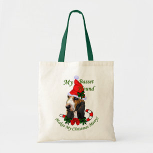 Tote Bag Basset Hound Cadeaux de Noël