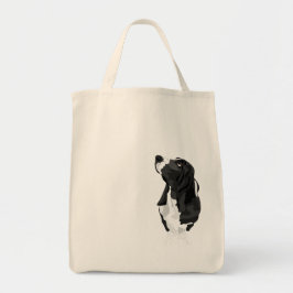 Tote Bag Basset Hound noir et blanc