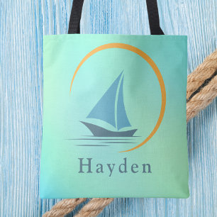 Tote Bag Bateau à voile élégant typographie moderne pour en
