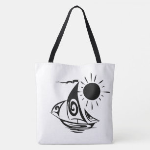 Tote Bag Bateau à voile fantaisiste journée paresseuse