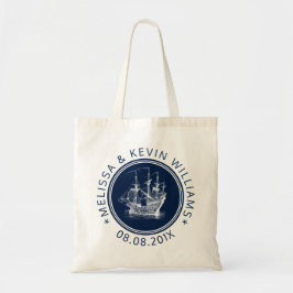 Tote Bag Bateau à voile marin bleu marine