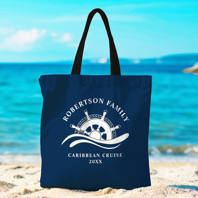 Tote Bag Bateau de croisière de famille nautique Roue Marin (Créateur téléchargé)
