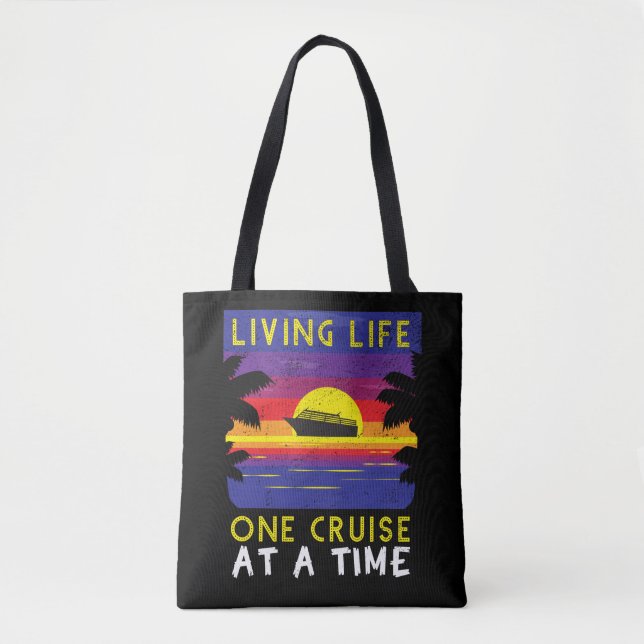 Tote Bag Bateau de croisière drôle vivant de croisière de (Devant)