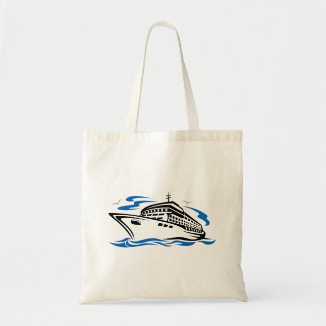 Tote Bag Bateau de croisière sur les vagues océaniques Voya (Devant)