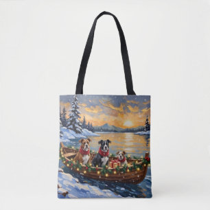Tote Bag Bateau de Noël de l'Américain Staffordshire Terrie
