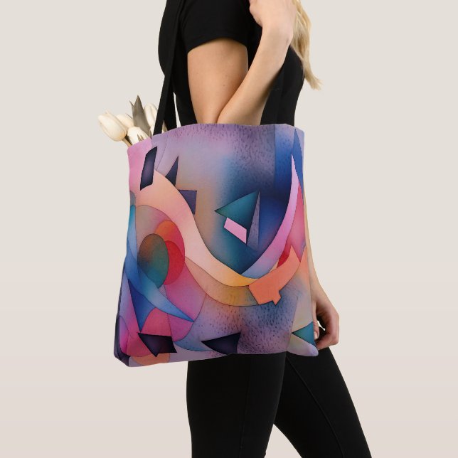 Tote Bag "Bateau sur l'eau" Art Abstrait contemporain (De près)