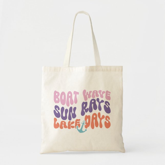 Tote Bag Bateau Wave Sun Rays Lake Days (Devant)